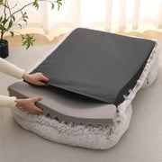 Orthopedic soft dog sofa bed with supportive foam base and removable washable cover for medium dogs