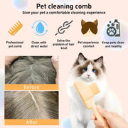 Pet Hair & Flea Comb with dense and mixed bristles for flea removal, hair detangling, and pet comfort grooming