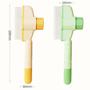 Pet Hair & Flea Comb set with dense and mixed bristles, self-cleaning, safe for cats and dogs, 200mm length.